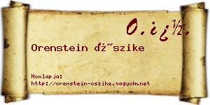 Orenstein Őszike névjegykártya